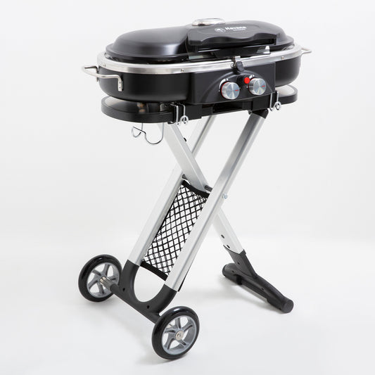 Outdoors BBQ Mate Premium Portable Gas Grill LPG Twin Grill Outdoor Black