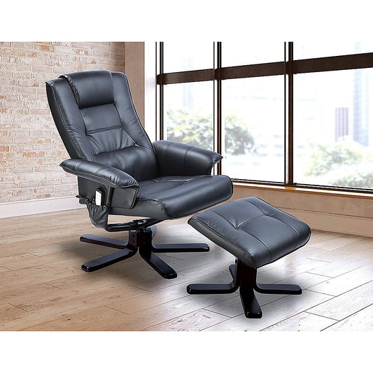 PU Leather Massage Chair Recliner Ottoman Lounge Remote