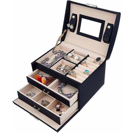 Leather Jewellery Organiser Storage Box