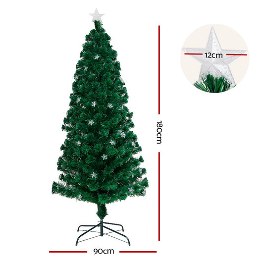 Christmas Tree 1.8M 6FT LED Optic Fiber Multi Colour Lights