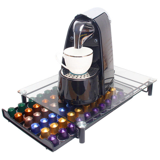 Coffee Capsule Holder Drawer 60 Pod Capacity 11.5x43.5cm