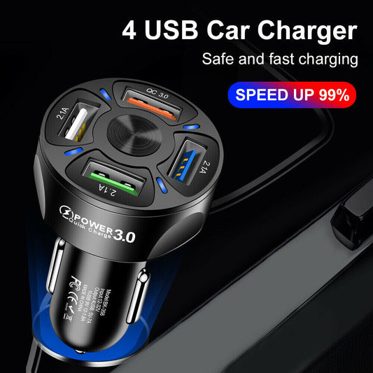 12V Car Lighter Socket Dual QC3.0 USB Ports Fast Charger Power Adapter