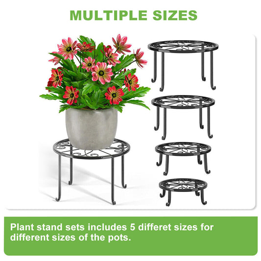 5 Pack Metal Plant Stand for Outdoor Indoor Plants Flower Pots Stand Holder