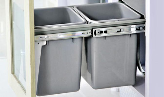 Kitchen Bins - Twin Pull Out Kitchen Bins