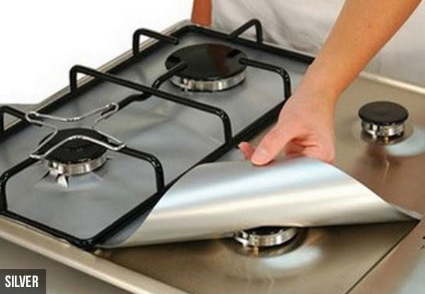 Kitchen - Four Pack Of Reusable Non Stick Gas Hob Protectors