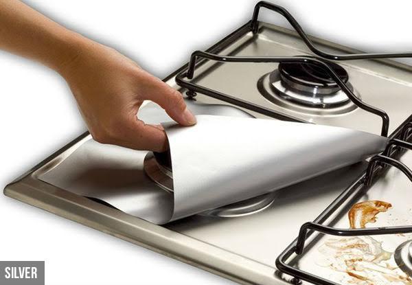 Kitchen - Four Pack Of Reusable Non Stick Gas Hob Protectors