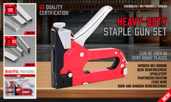 Heavy Duty Staple Gun Set 2 in1 Stapler 1500Pc Staples Tacker Hand Fastener DIY Tool