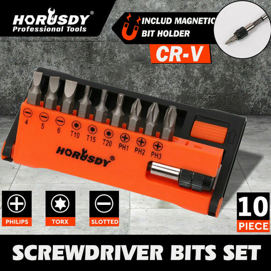 10Pc Drill Screwdriver Bits with Magnetic Holder